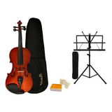 Violino 4 4 Vivace Mo44 Kit Estante Afinador Completo Cor Natural